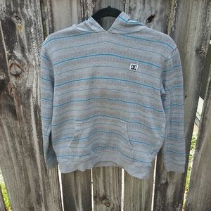 ❤DC Comic Grey Stripped Pullover Hoodie Size M